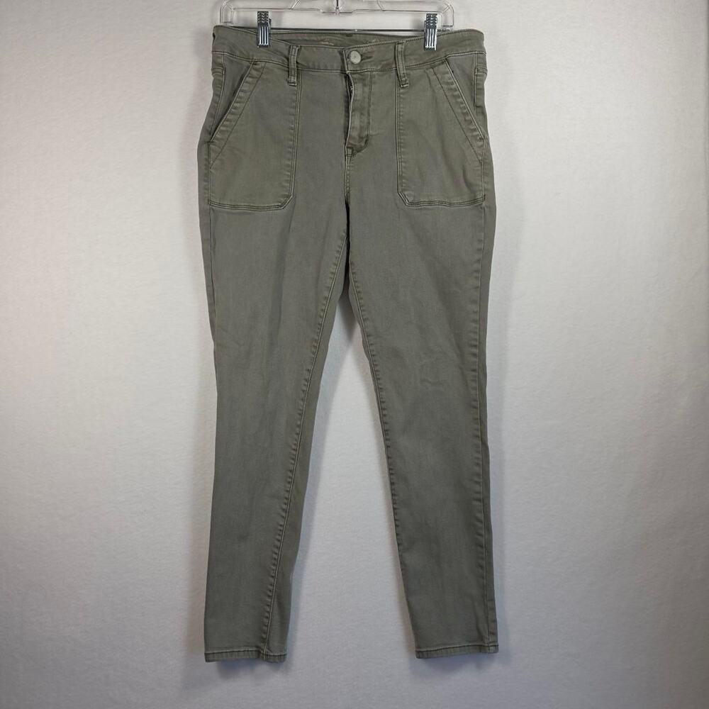 Seven 7 Utility Ankle Skinny Jeans Womens Size 10 Green Denim